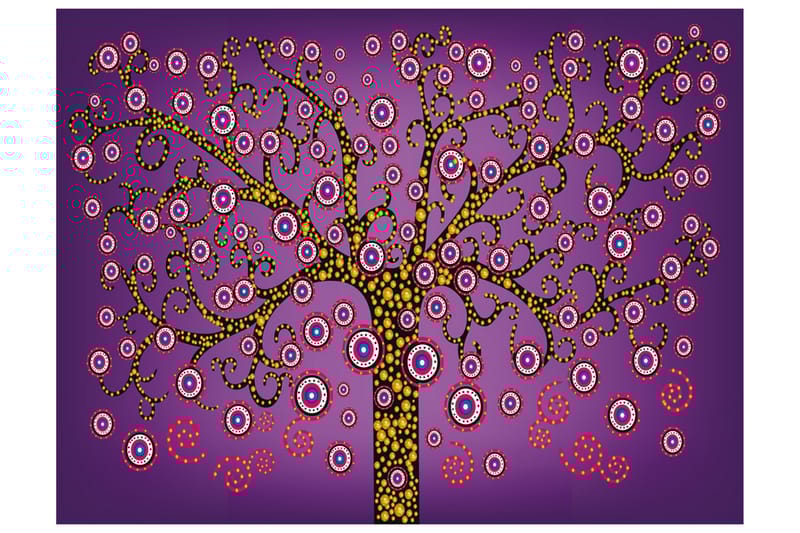 Canvastavle abstrakt træviolet 200x154 - Artgeist sp. z o. o. - Boligtilbehør - Vægdekoration - Tapeter - Fototapeter
