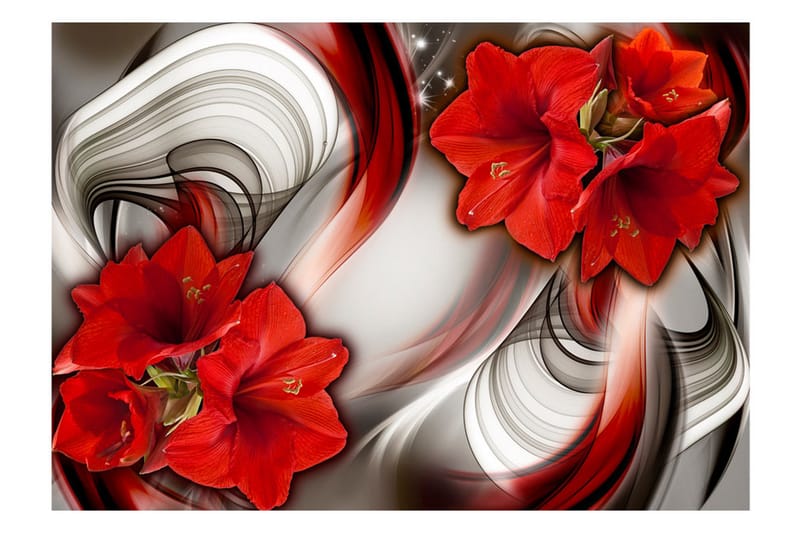 Canvastavle Amaryllis Ballad af den røde 100x70 - Artgeist sp. z o. o. - Boligtilbehør - Vægdekoration - Tapeter - Fototapeter