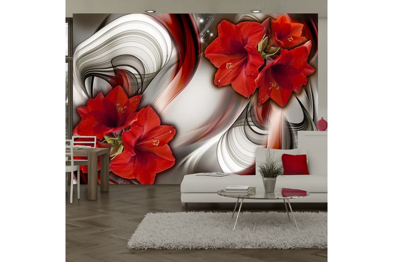 Canvastavle Amaryllis Ballad af den røde 100x70 - Artgeist sp. z o. o. - Boligtilbehør - Vægdekoration - Tapeter - Fototapeter