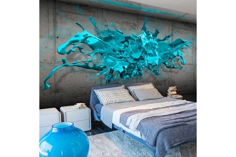 Canvastavle blå ink blot 150x105, Artgeist sp. z o. o.