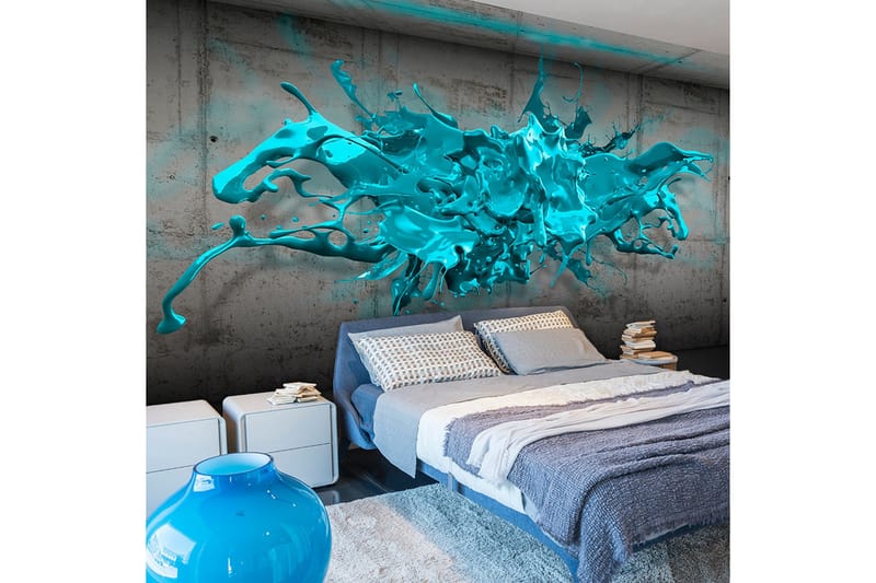 Canvastavle blå ink blot 200x140, Artgeist sp. z o. o.