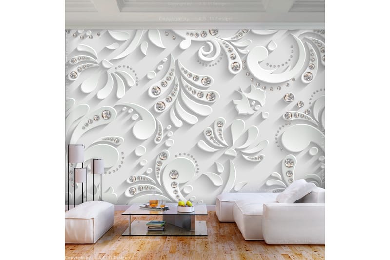 Canvastavle blomster med krystaller 300x210, Artgeist sp. z o. o.