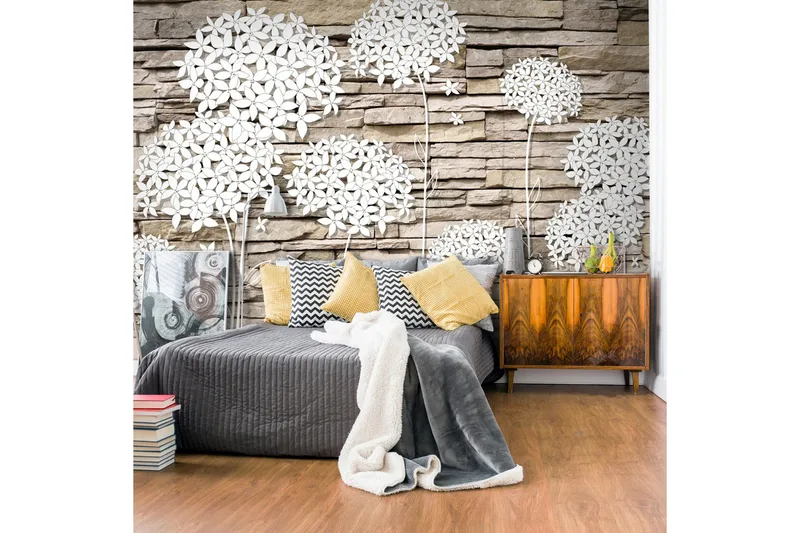 Canvastavle blomster på stenen 150x105, Artgeist sp. z o. o.