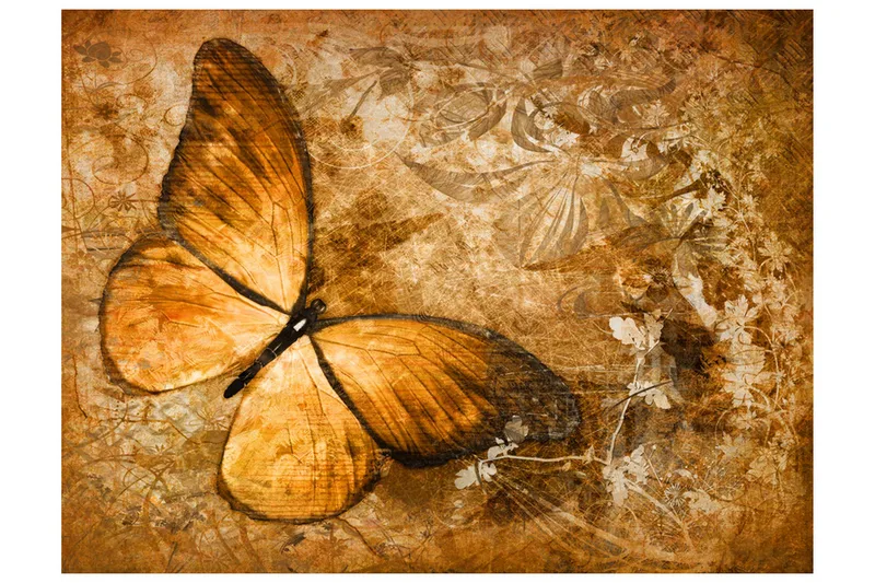 Canvastavle Butterfly Sepia 200x154, Artgeist sp. z o. o.