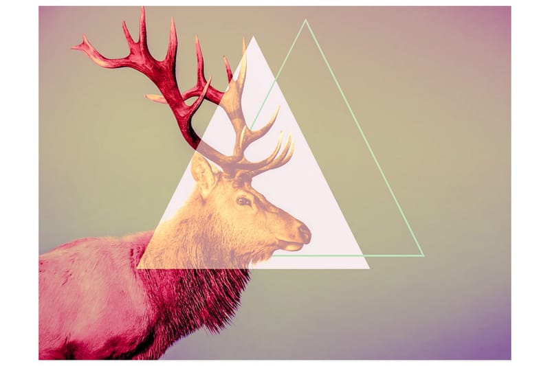 Canvastavle Deer grafisk mønster 200x154 - Artgeist sp. z o. o. - Boligtilbehør - Vægdekoration - Tapeter - Fototapeter