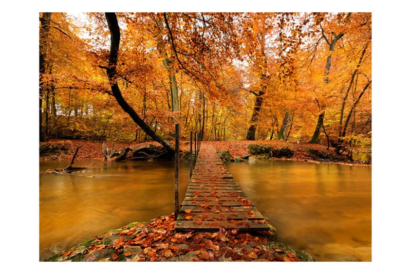 Canvastavle efteråret Bridge 200x154 - Artgeist sp. z o. o. - Boligtilbehør - Vægdekoration - Tapeter - Fototapeter