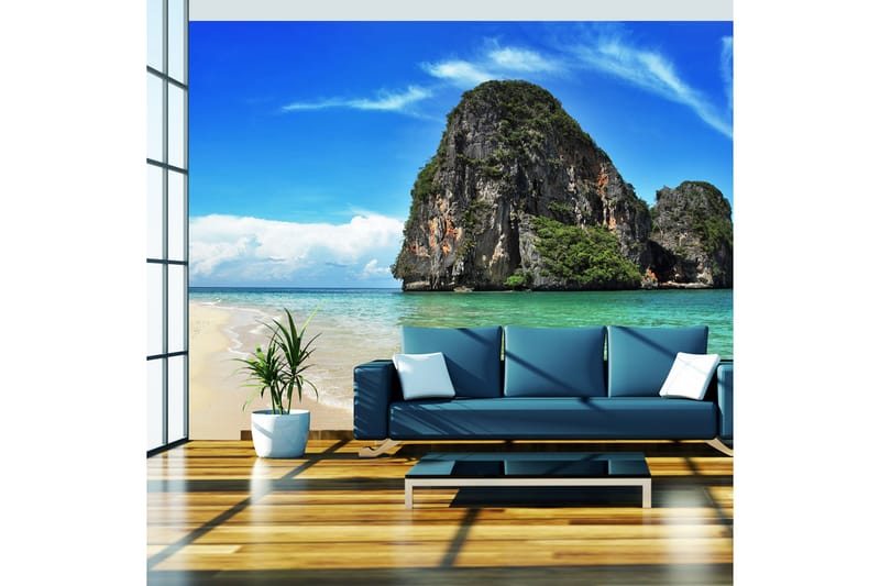 Canvastavle eksotisk landskab Thailand Railay 200x154 - Artgeist sp. z o. o. - Fototapeter