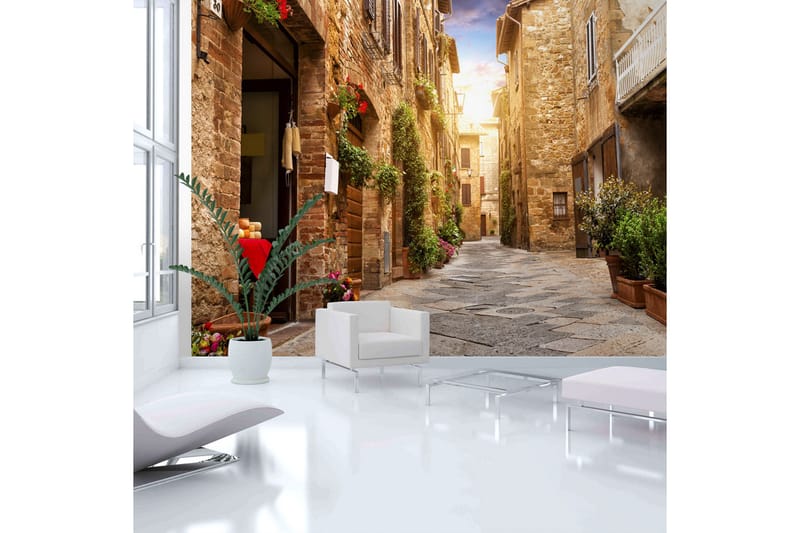 Canvastavle farverig gade i Toscana 150x105 - Artgeist sp. z o. o. - Boligtilbeh�ør - Vægdekoration - Tapeter - Fototapeter