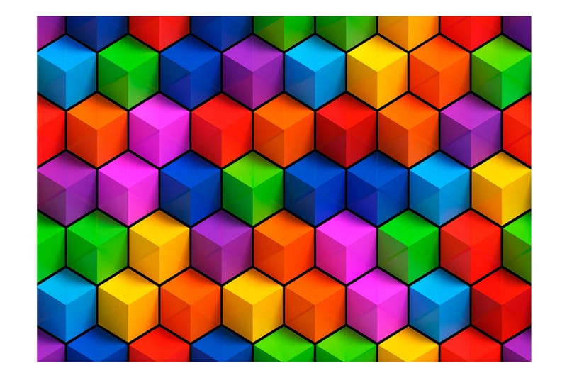 Canvastavle farverige geometriske kasser 200x140, Artgeist sp. z o. o.