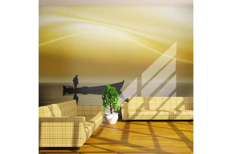 Canvastavle Fiskeri ved solnedgang 250x193, Artgeist sp. z o. o.