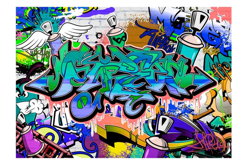 Canvastavle Graffiti Blue Theme 250x175, Artgeist sp. z o. o.