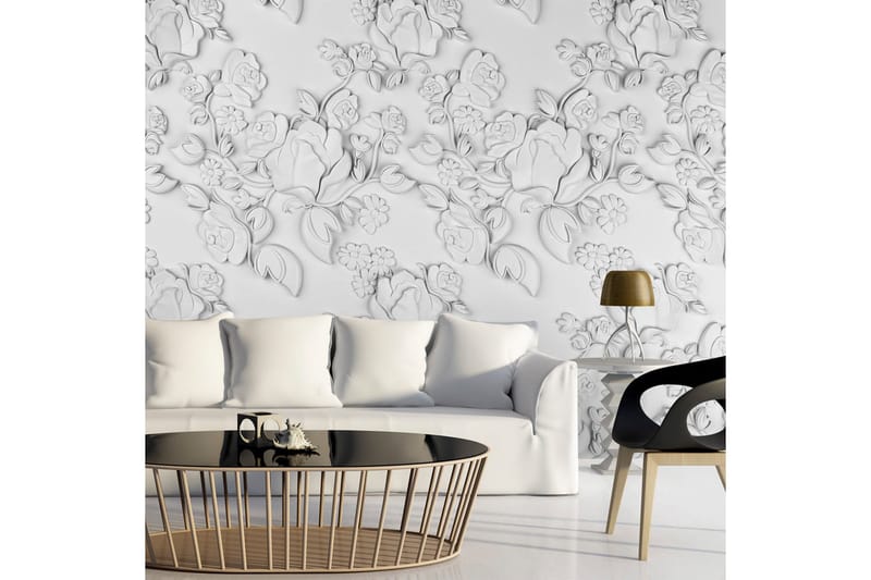 Canvastavle hvid pynte roser 150x105, Artgeist sp. z o. o.