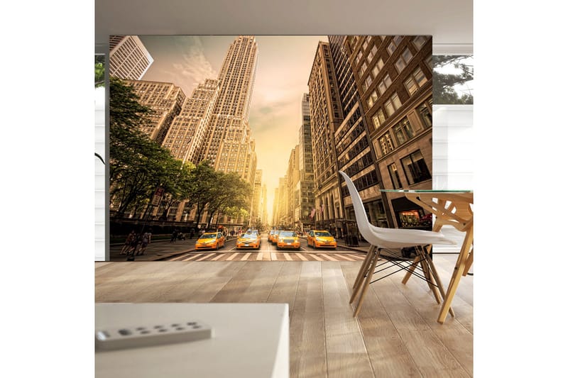 Canvastavle i skyggen af skyskrabere 100x70, Artgeist sp. z o. o.