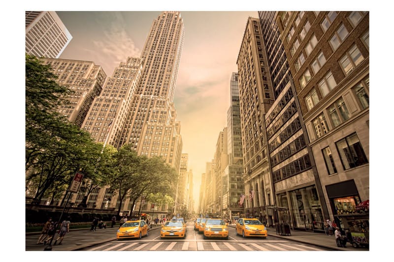 Canvastavle i skyggen af skyskrabere 100x70 - Artgeist sp. z o. o. - Boligtilbehør - Vægdekoration - Tapeter - Fototapeter