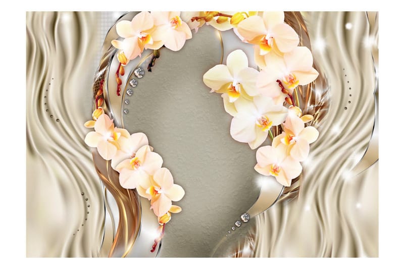 Canvastavle krans af orkideer 200x140 - Artgeist sp. z o. o. - Boligtilbehør - Vægdekoration - Tapeter - Fototapeter