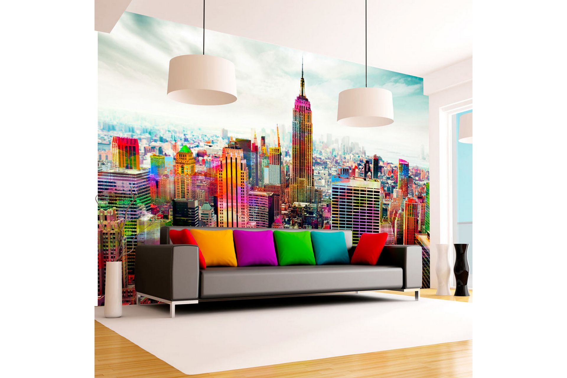 Canvastavle kunst Colors Of New York City 200x140 - Artgeist sp. z o. o. - Boligtilbehør - Vægdekoration - Tapeter - Fototapeter