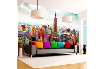 Canvastavle kunst Colors Of New York City 200x140 - Artgeist sp. z o. o. - Boligtilbehør - Vægdekoration - Tapeter - Fototapeter
