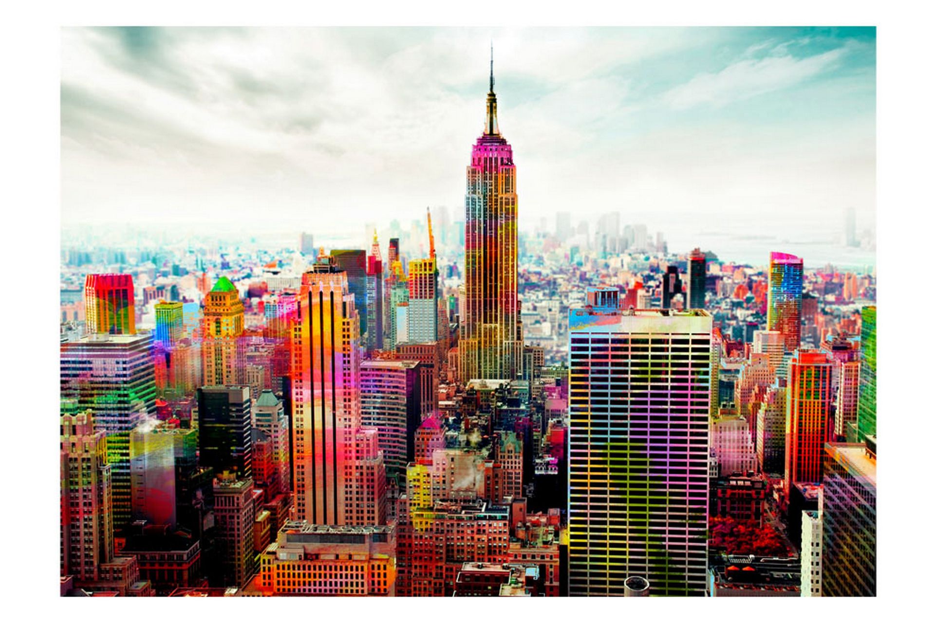 Canvastavle kunst Colors Of New York City 200x140 - Artgeist sp. z o. o. - Boligtilbehør - Vægdekoration - Tapeter - Fototapeter
