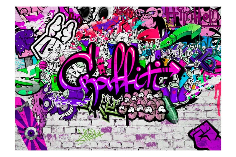 Canvastavle lilla Graffiti 100x70, Artgeist sp. z o. o.