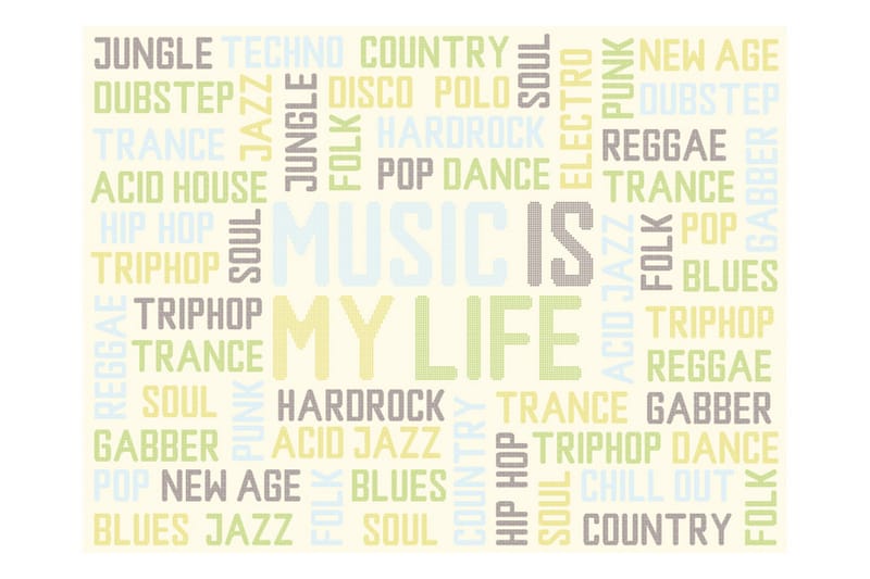 Canvastavle Mix af Music Styles 250x193 - Artgeist sp. z o. o. - Boligtilbehør - Vægdekoration - Tapeter - Fototapeter