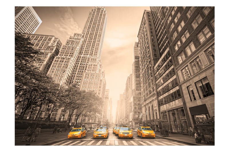 Canvastavle New York Taxi Sepia 250x175 - Artgeist sp. z o. o. - Fototapeter