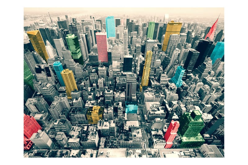 Canvastavle New Yorks farverige reflekser 200x154 - Artgeist sp. z o. o. - Fototapeter