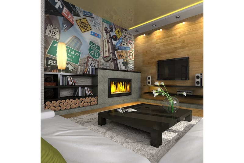 Canvastavle NYC tegn på en farvet baggrund 250x193, Artgeist sp. z o. o.