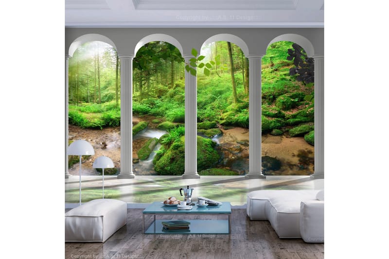 Canvastavle søjler og skov 250x175 - Artgeist sp. z o. o. - Boligtilbehør - Vægdekoration - Tapeter - Fototapeter