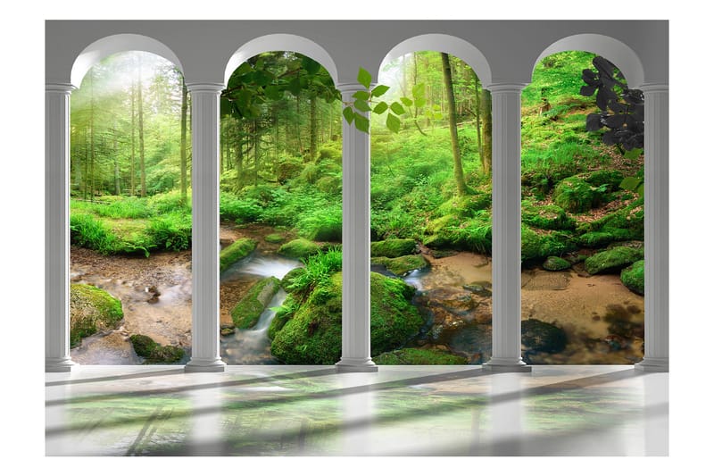 Canvastavle søjler og skov 250x175 - Artgeist sp. z o. o. - Boligtilbehør - Vægdekoration - Tapeter - Fototapeter