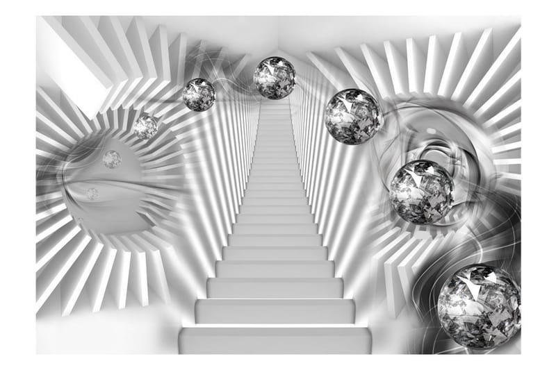 Canvastavle sølv trappe 100x70 - Artgeist sp. z o. o. - Fototapeter