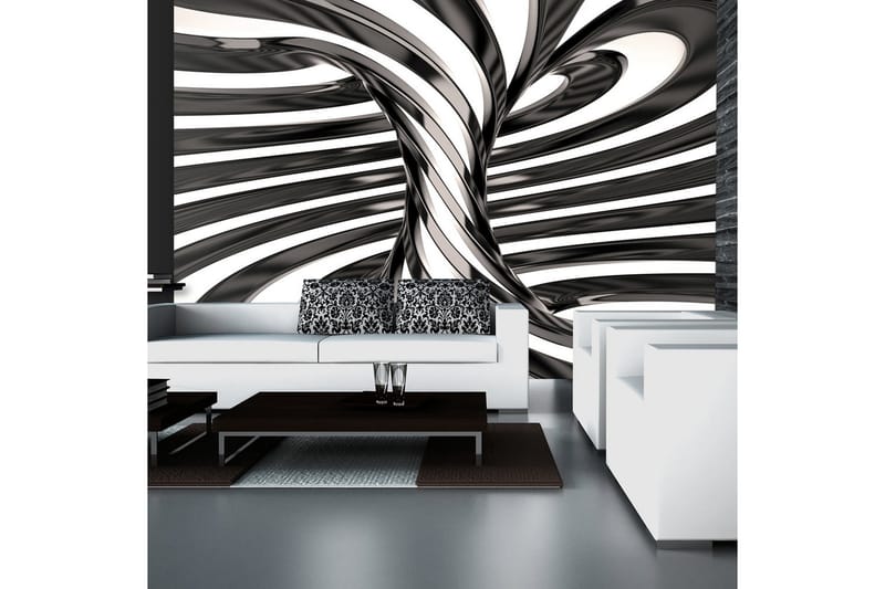 Canvastavle sort og hvid virvel 200x140, Artgeist sp. z o. o.