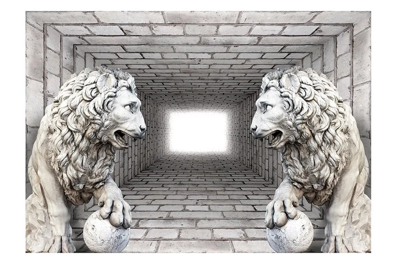 Canvastavle Stone Lion 250x175 - Artgeist sp. z o. o. - Boligtilbehør - Vægdekoration - Tapeter - Fototapeter