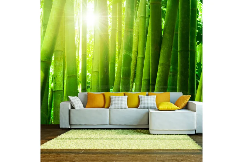 Canvastavle Sun og bambus 250x193, Artgeist sp. z o. o.