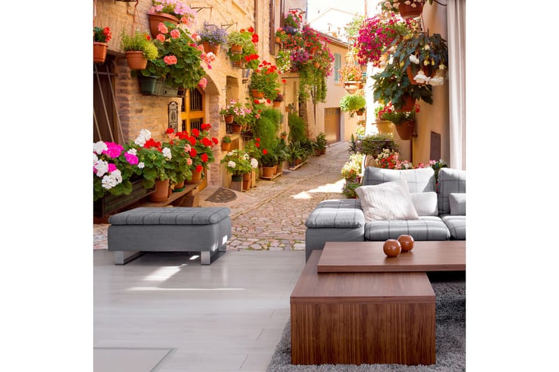 Canvastavle The Alley In Spello Italien 150x105 - Artgeist sp. z o. o. - Fototapeter
