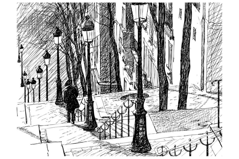 Canvastavle Trappe Montmartre 200x154, Artgeist sp. z o. o.