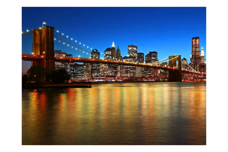 Canvastavle Twilight Over Brooklyn Bridge 250x193 - Artgeist sp. z o. o. - Boligtilbehør - Vægdekoration - Tapeter - Fototapeter