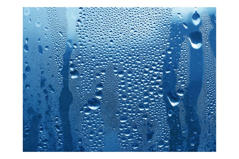 Canvastavle vanddråber på blå glas 200x154, Artgeist sp. z o. o.
