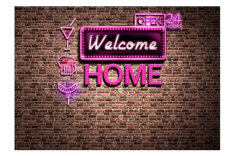 Canvastavle Velkommen Home 200x140 - Artgeist sp. z o. o. - Boligtilbehør - Vægdekoration - Tapeter - Fototapeter