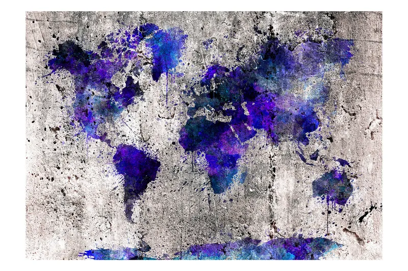 Canvastavle verdenskort ink blots 350x245, Artgeist sp. z o. o.