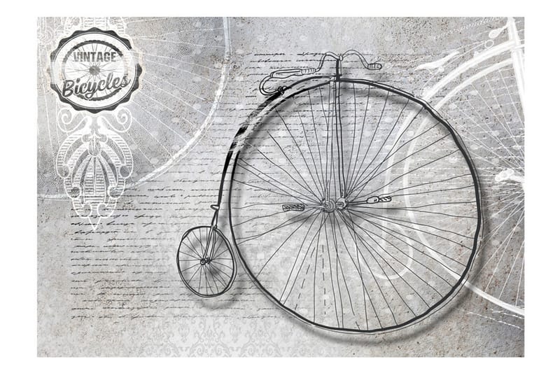 Canvastavle Vintage Vintage cykler sort og hvid 100x70 - Artgeist sp. z o. o. - Fototapeter