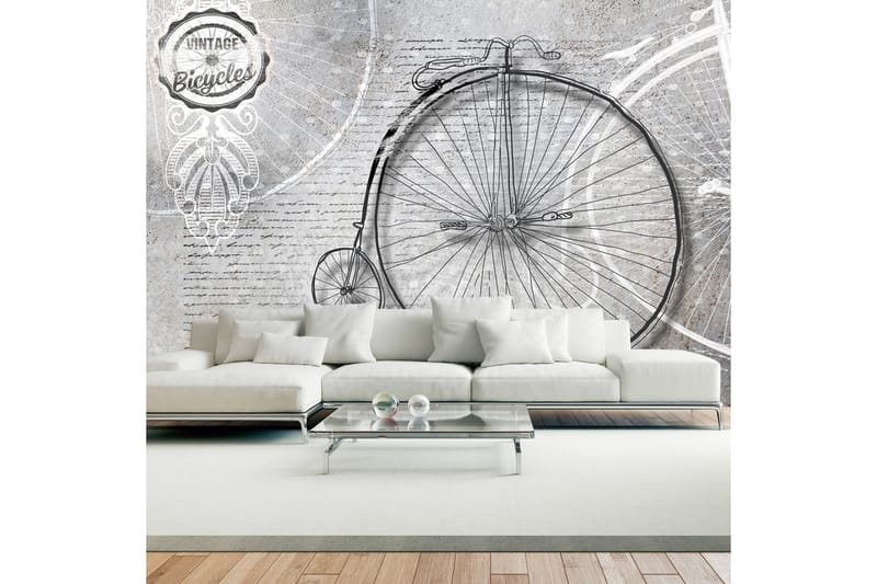 Canvastavle Vintage Vintage cykler sort og hvid 200x140 - Artgeist sp. z o. o. - Fototapeter
