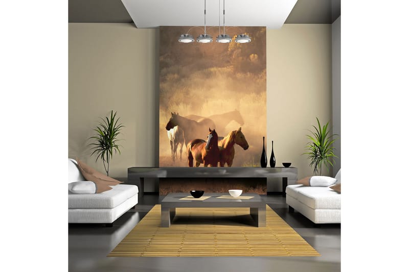 Canvastavle Wild Horses Stäppen 200x154 - Artgeist sp. z o. o. - Boligtilbehør - Vægdekoration - Tapeter - Fototapeter