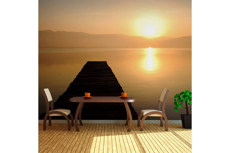 Canvastavle XXL Jetty Lake Sunset 550x270, Artgeist sp. z o. o.