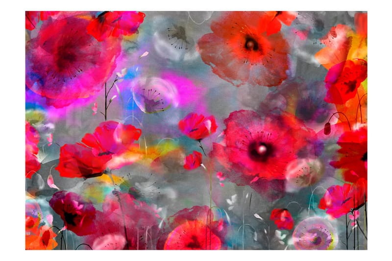 Canvastavle. Painted Poppies 150x105 - Artgeist sp. z o. o. - Boligtilbehør - Vægdekoration - Tapeter - Fototapeter
