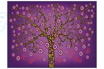 Fototapet Abstrakt Træ Violet 350x270 - Artgeist sp. z o. o. - Boligtilbehør - Vægdekoration - Tapeter - Fototapeter