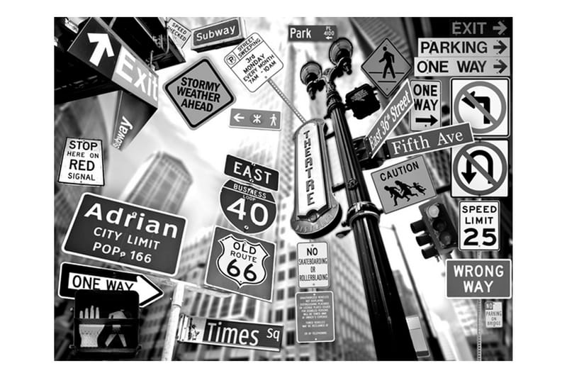 Fototapet Alla Veje Går Til Manhattan 400x309 - Artgeist sp. z o. o. - Boligtilbehør - Vægdekoration - Tapeter - Fototapeter