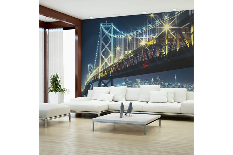 Fototapet Bay Bridge På Naten 450x270, Artgeist sp. z o. o.