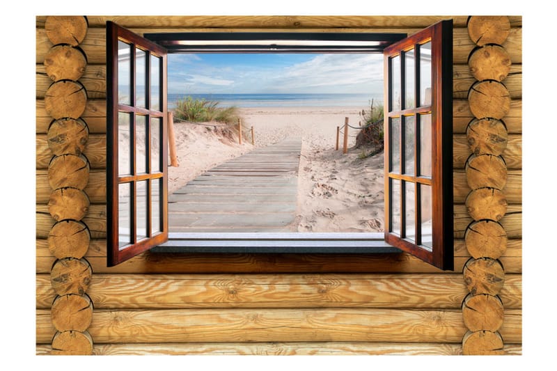 Fototapet Beach Outside The Window 100x70 - Artgeist sp. z o. o. - Boligtilbehør - Vægdekoration - Tapeter - Fototapeter