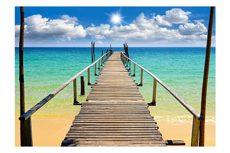 Fototapet Beach Sun Bridge 200x140 - Artgeist sp. z o. o. - Boligtilbehør - Vægdekoration - Tapeter - Fototapeter