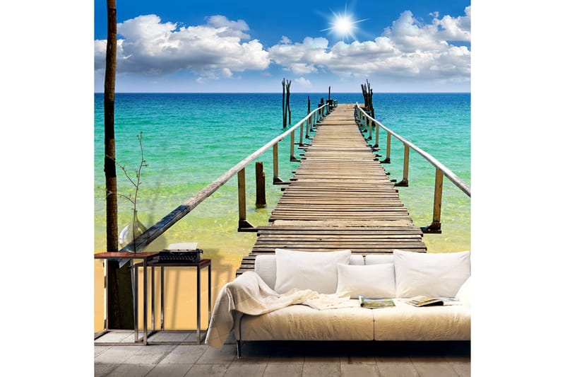 Fototapet Beach Sun Bridge 250x175, Artgeist sp. z o. o.